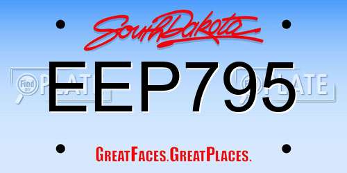 EEP795 South Dakota License Plate