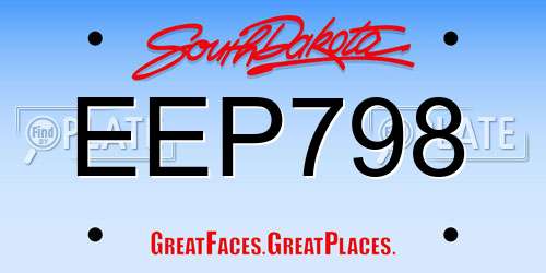 EEP798 South Dakota License Plate