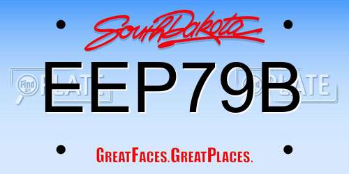 EEP79B South Dakota License Plate
