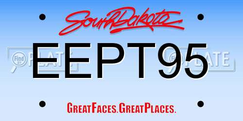 EEPT95 South Dakota License Plate