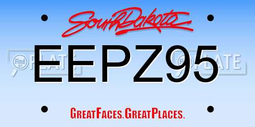 EEPZ95 South Dakota License Plate