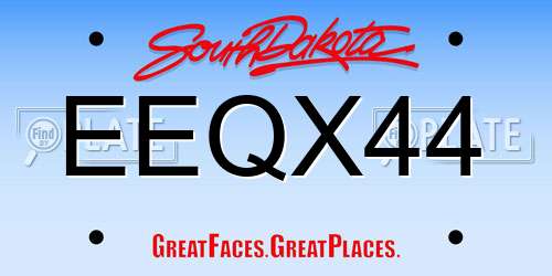 EEQX44 South Dakota License Plate