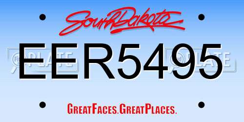 EER5495 South Dakota License Plate