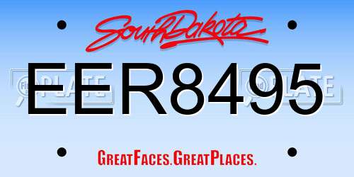 EER8495 South Dakota License Plate