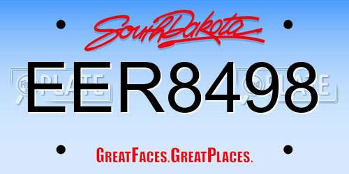 EER8498 South Dakota License Plate