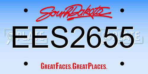 EES2655 South Dakota License Plate