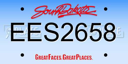 EES2658 South Dakota License Plate
