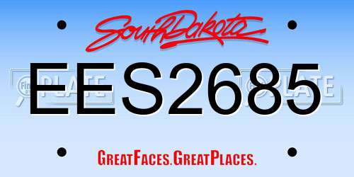 EES2685 South Dakota License Plate