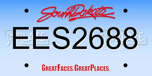 EES2688 South Dakota License Plate