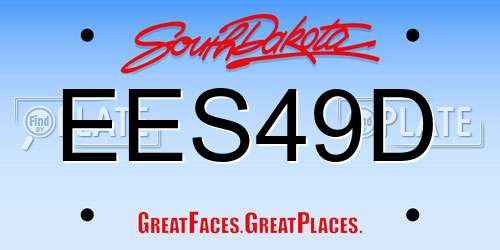 EES49D South Dakota License Plate