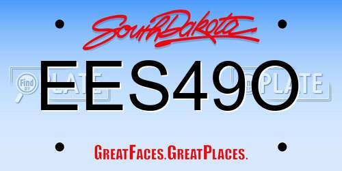 EES49O South Dakota License Plate