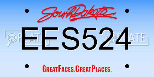 EES524 South Dakota License Plate