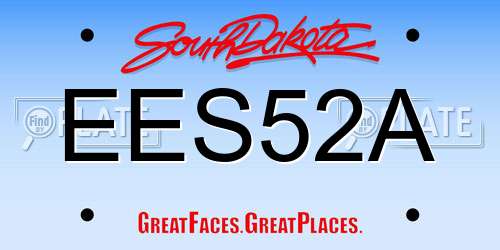 EES52A South Dakota License Plate