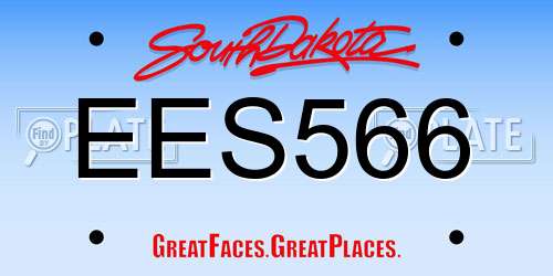 EES566 South Dakota License Plate