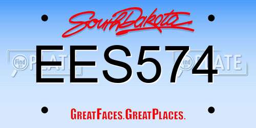EES574 South Dakota License Plate
