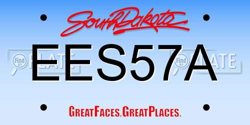 EES57A South Dakota License Plate