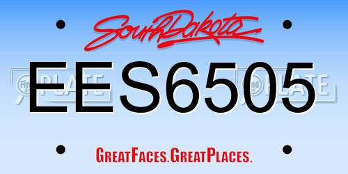 EES6505 South Dakota License Plate