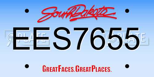 EES7655 South Dakota License Plate