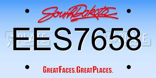 EES7658 South Dakota License Plate