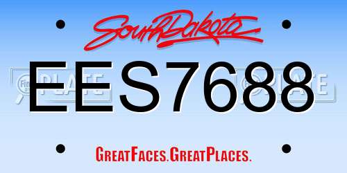 EES7688 South Dakota License Plate