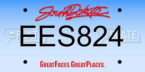 EES824 South Dakota License Plate