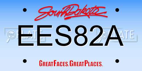 EES82A South Dakota License Plate