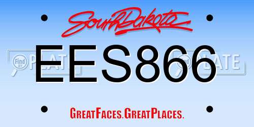 EES866 South Dakota License Plate