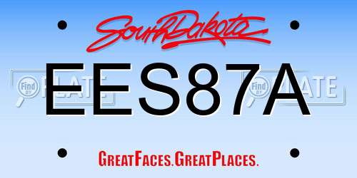 EES87A South Dakota License Plate