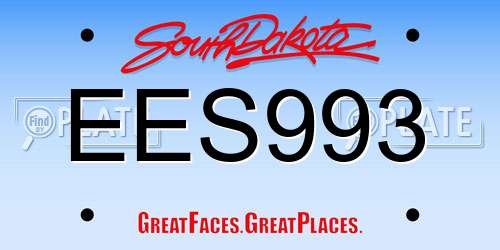 EES993 South Dakota License Plate