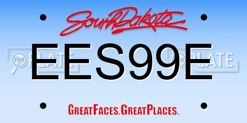 EES99E South Dakota License Plate