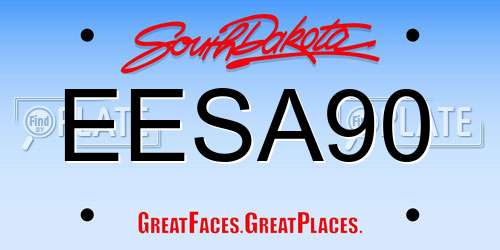 EESA90 South Dakota License Plate