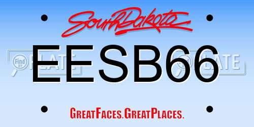 EESB66 South Dakota License Plate