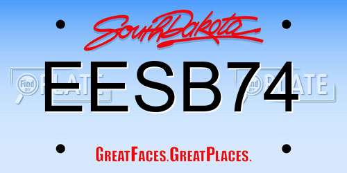 EESB74 South Dakota License Plate