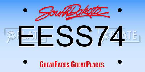 EESS74 South Dakota License Plate
