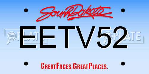 EETV52 South Dakota License Plate