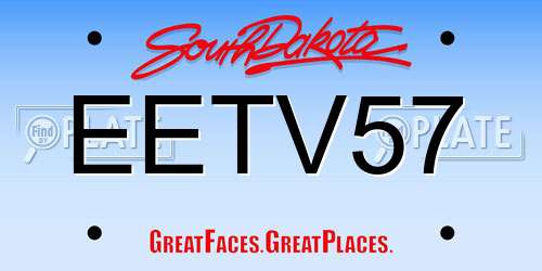 EETV57 South Dakota License Plate