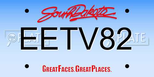 EETV82 South Dakota License Plate