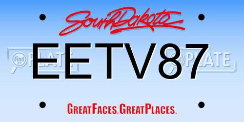 EETV87 South Dakota License Plate