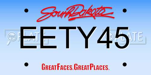 EETY45 South Dakota License Plate