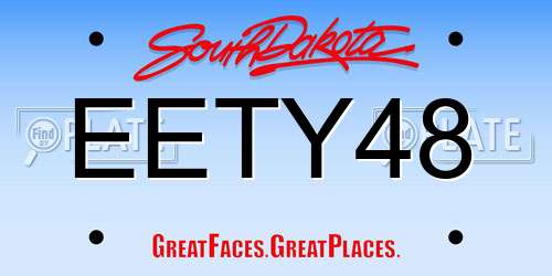 EETY48 South Dakota License Plate