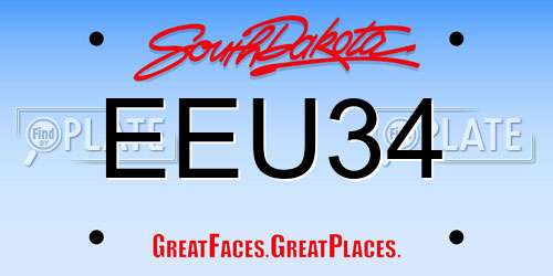 EEU34 South Dakota License Plate