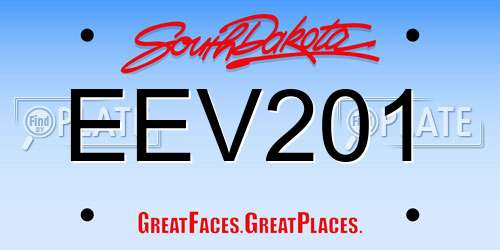 EEV201 South Dakota License Plate