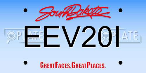 EEV20I South Dakota License Plate