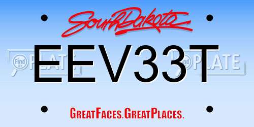 EEV33T South Dakota License Plate