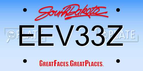 EEV33Z South Dakota License Plate