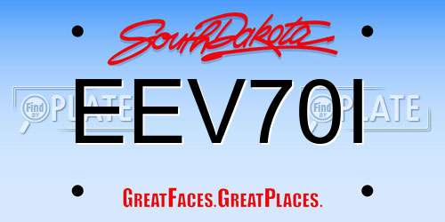 EEV70I South Dakota License Plate