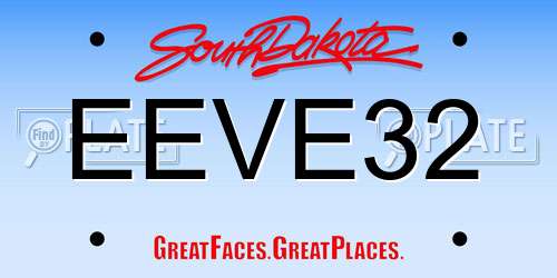 EEVE32 South Dakota License Plate