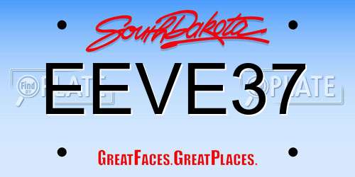 EEVE37 South Dakota License Plate