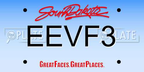 EEVF3 South Dakota License Plate