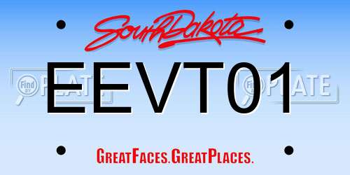 EEVT01 South Dakota License Plate